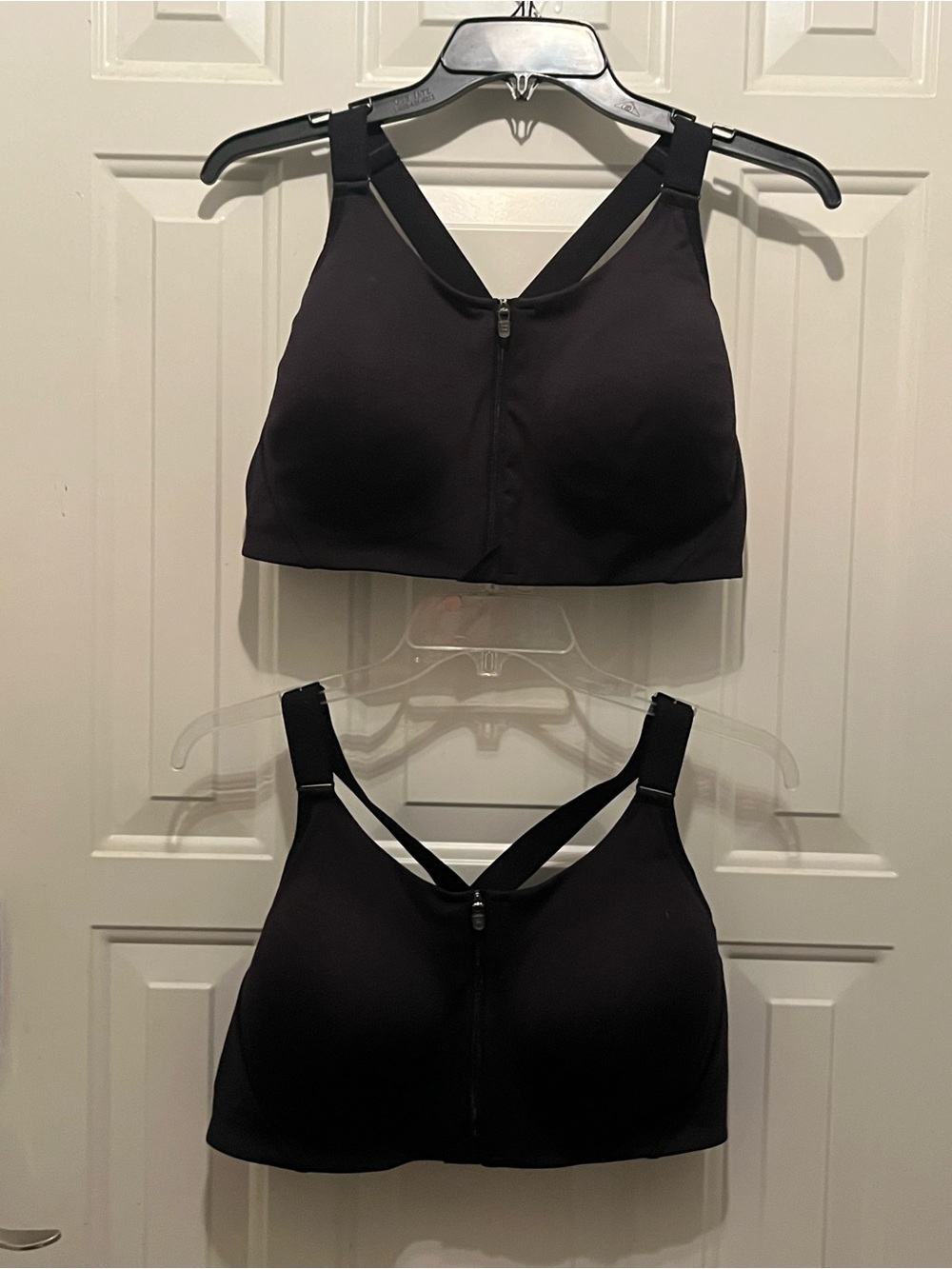 All in Motion Black Front-Zip Racerback Sports Bra set of 2